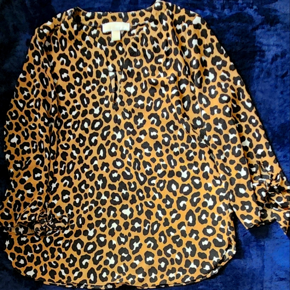 Michael Kors Leopard print 3/4 sleeve top